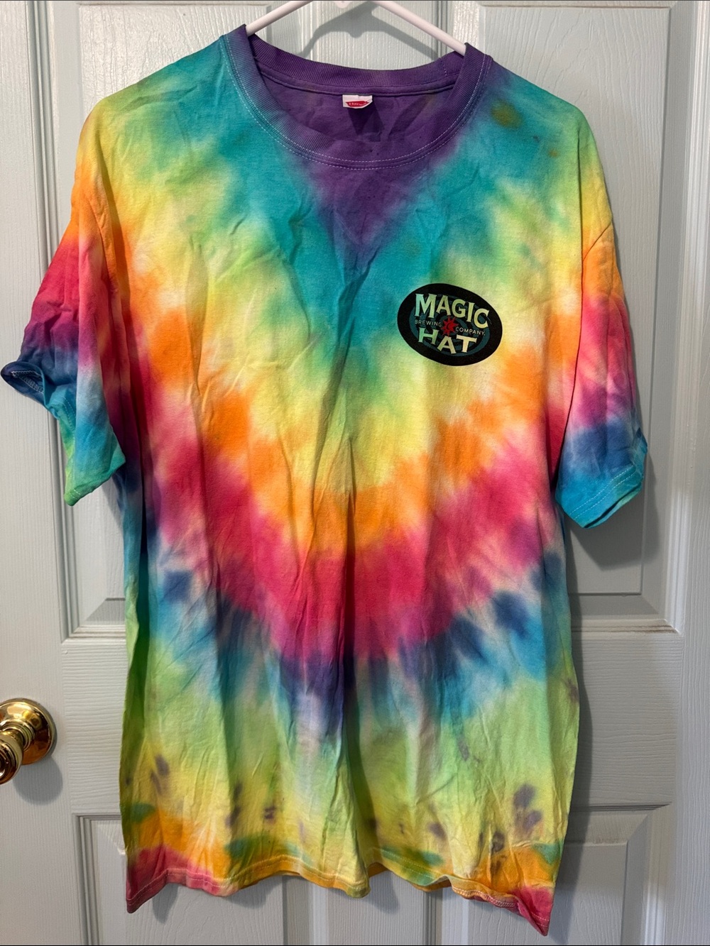 Hanes Multicolor Rainbow Tie-Dye Short Sleeve Tee